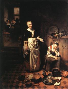 Nicolaes Maes : The Idle Servant